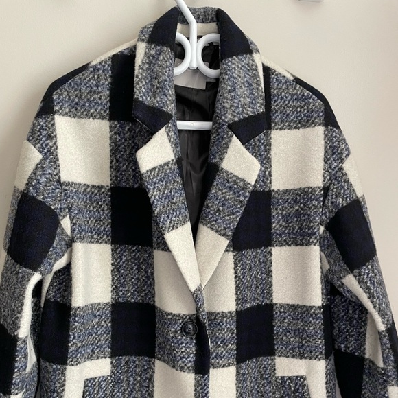 ASOS Check Coat with Pocket Detail - Multi / UK 14 - Picture 2 of 4